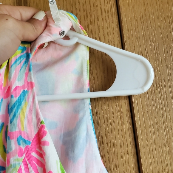 Lilly Pulitzer Ryder Multi Lovers Coral Print Beaded Lace front Shift Dress - Picture 3 of 7